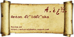 Anton Áldáska névjegykártya